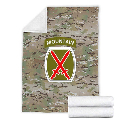 fleece blanket 10th Mountain Division Camo Fleece Throw Blanket