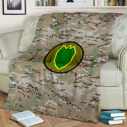 fleece blanket 24th Infantry Division Camo Fleece Throw Blanket