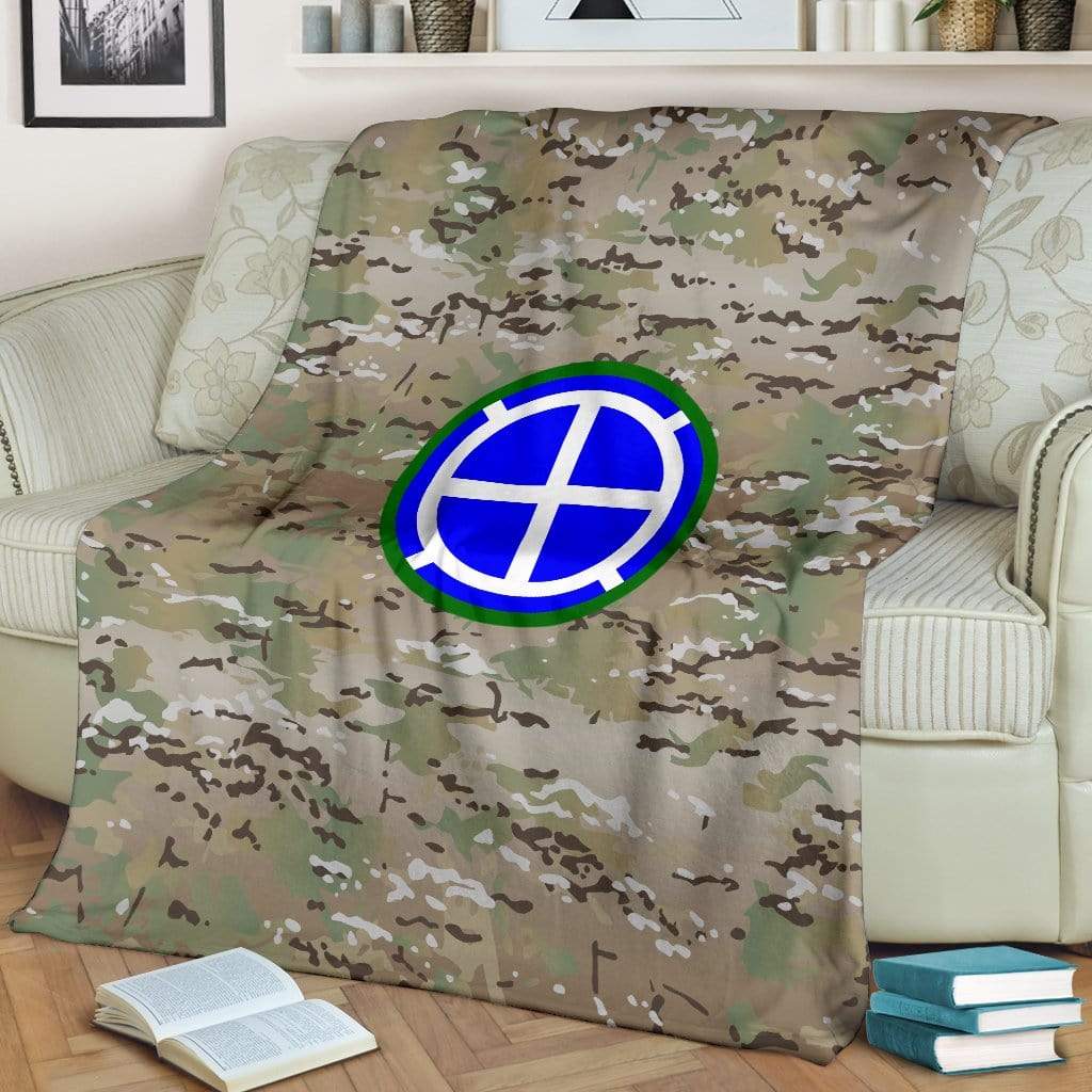 fleece blanket 35th Infantry Division Camo Fleece Throw Blanket