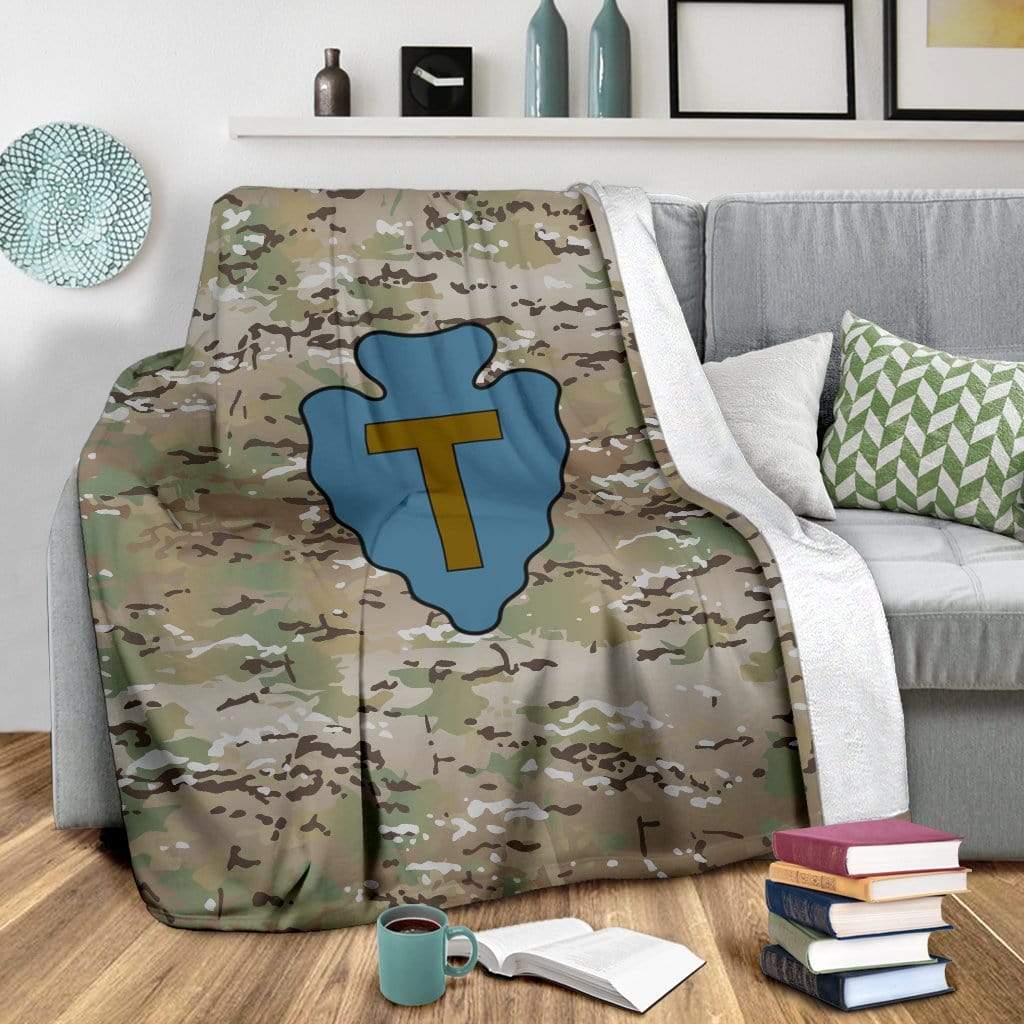 fleece blanket 36th Infantry Division Camo Fleece Throw Blanket