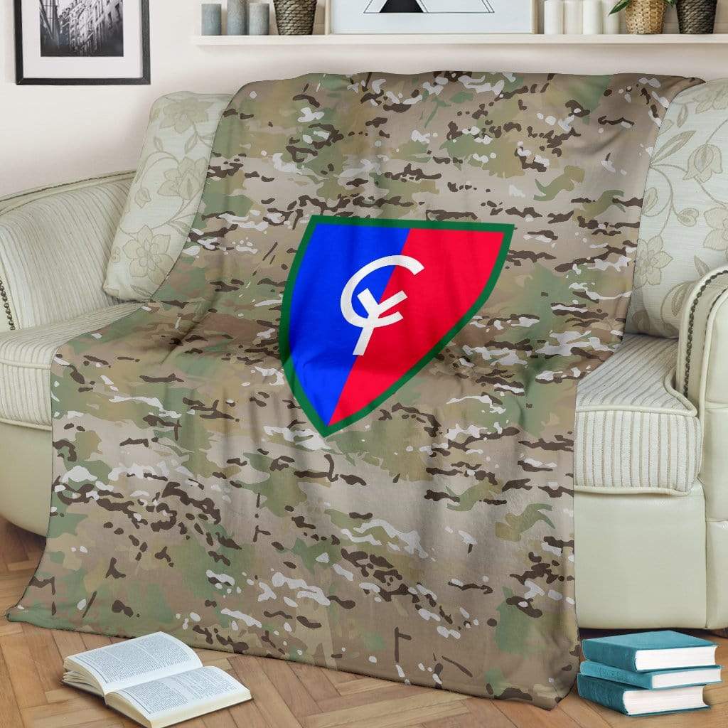 38th Infantry Division Camo Fleece Throw Blanket