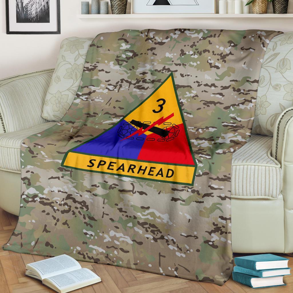 fleece blanket 3rd Armored Division Camo Fleece Throw Blanket