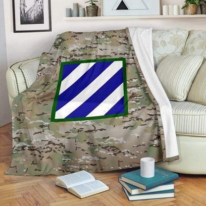 fleece blanket 3rd Infantry Division Camo Fleece Throw Blanket