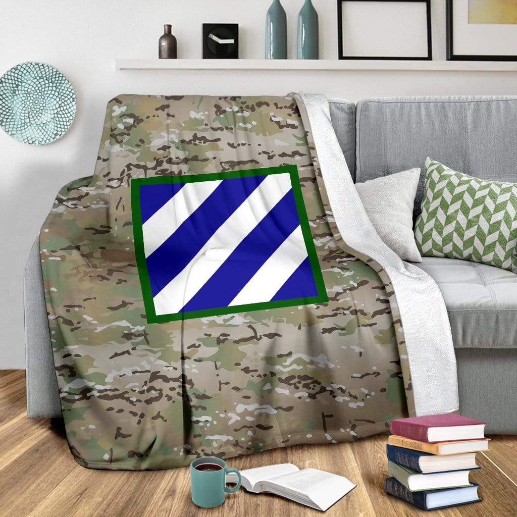 fleece blanket 3rd Infantry Division Camo Fleece Throw Blanket