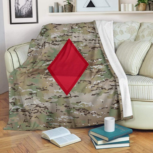 fleece blanket 5th Infantry Division Camo Fleece Throw Blanket