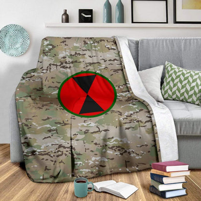 fleece blanket 7th Infantry Division Camo Fleece Throw Blanket