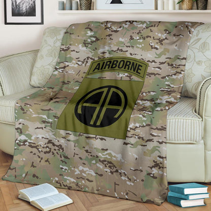 fleece blanket 82nd Airborne Division Camo Fleece Throw Blanket