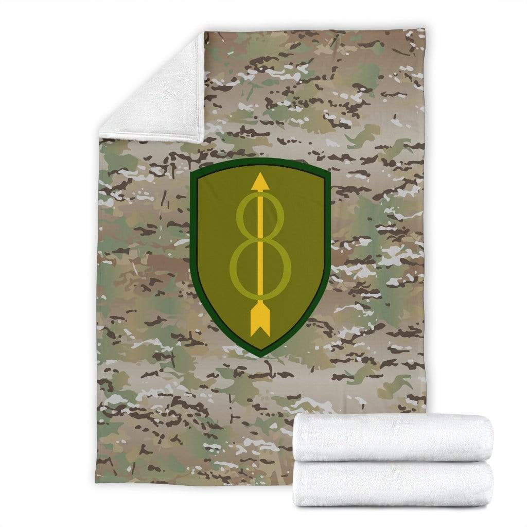 fleece blanket 8th Infantry Division Camo Fleece Throw Blanket