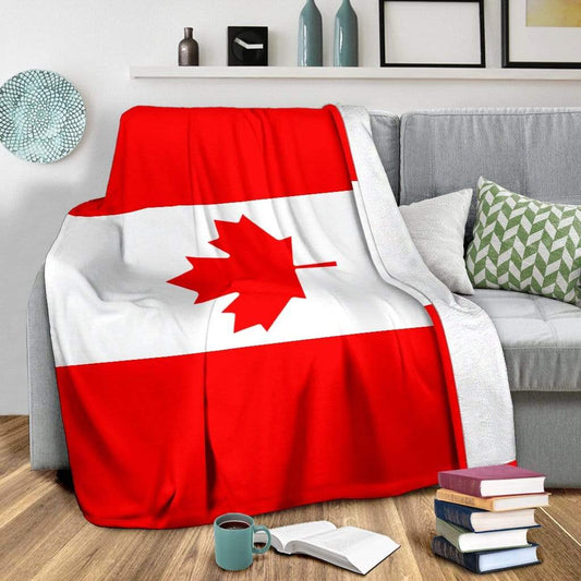 fleece blanket Canadian Flag Fleece Throw Blanket