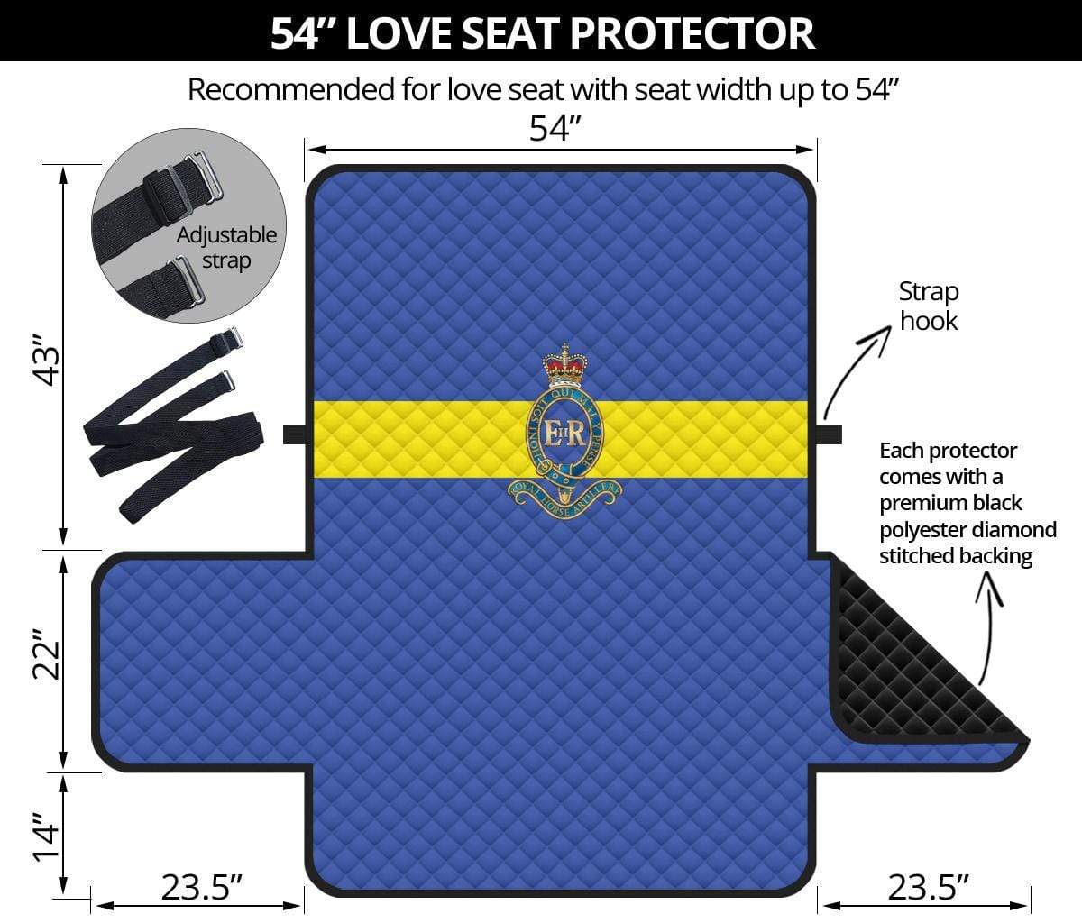 sofa protector 54" 1 Reg't Royal Horse Artillery 2-Seat Sofa Protector