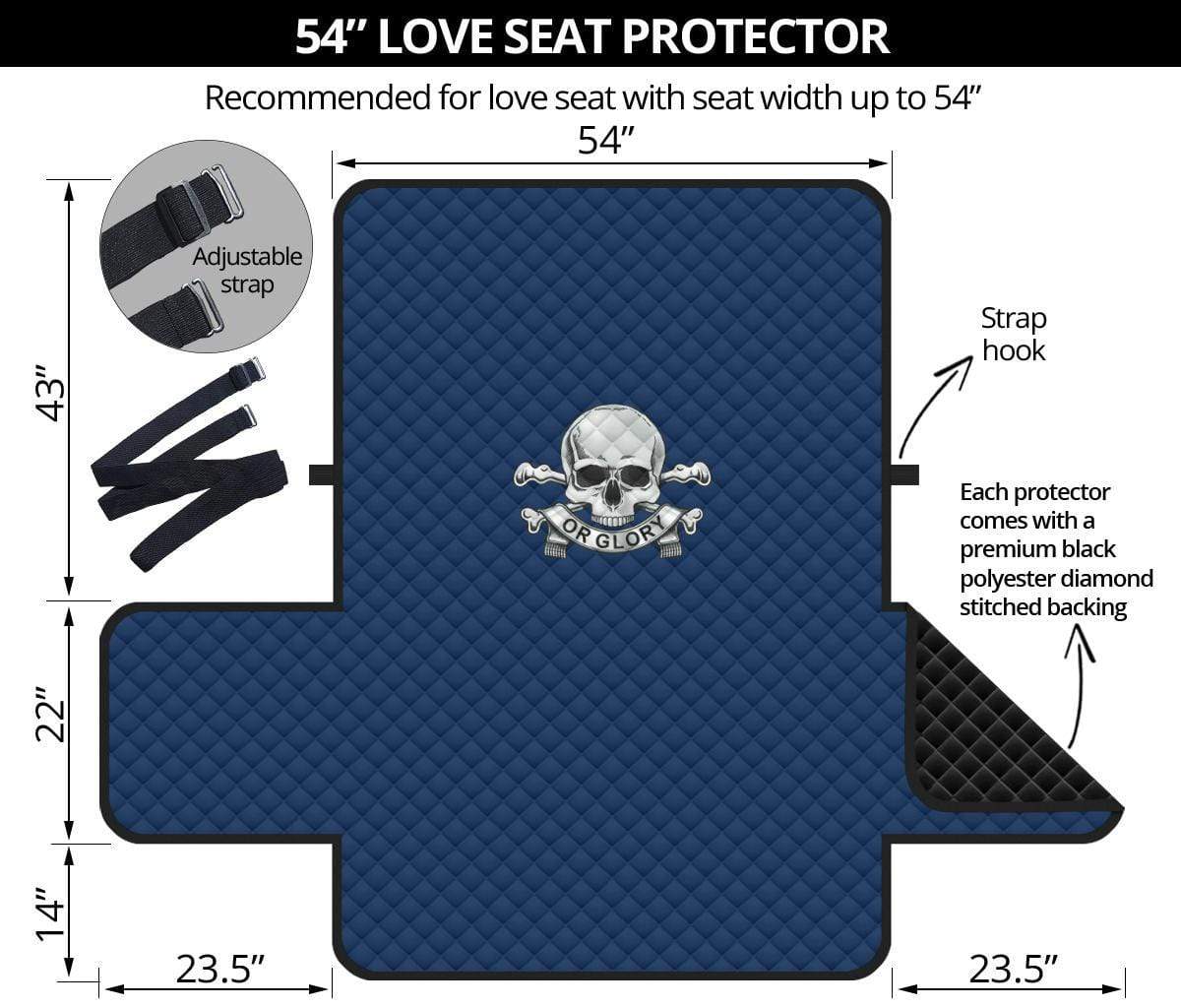 sofa protector 54" 17th/21st Lancers 2-Seat Sofa Protector