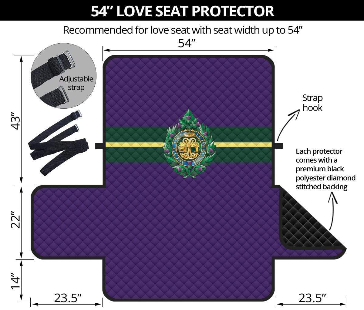 sofa protector 54" Argyll and Sutherland Highlanders 2-Seat Sofa Protector