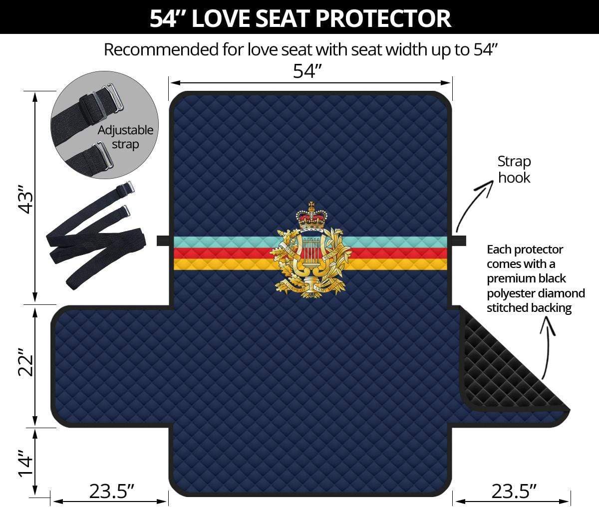 sofa protector 54" Corps of Army Music 2-Seat Sofa Protector