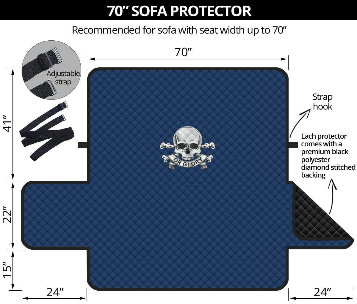 sofa protector 70" 17th/21st Lancers 3-Seat Sofa Protector