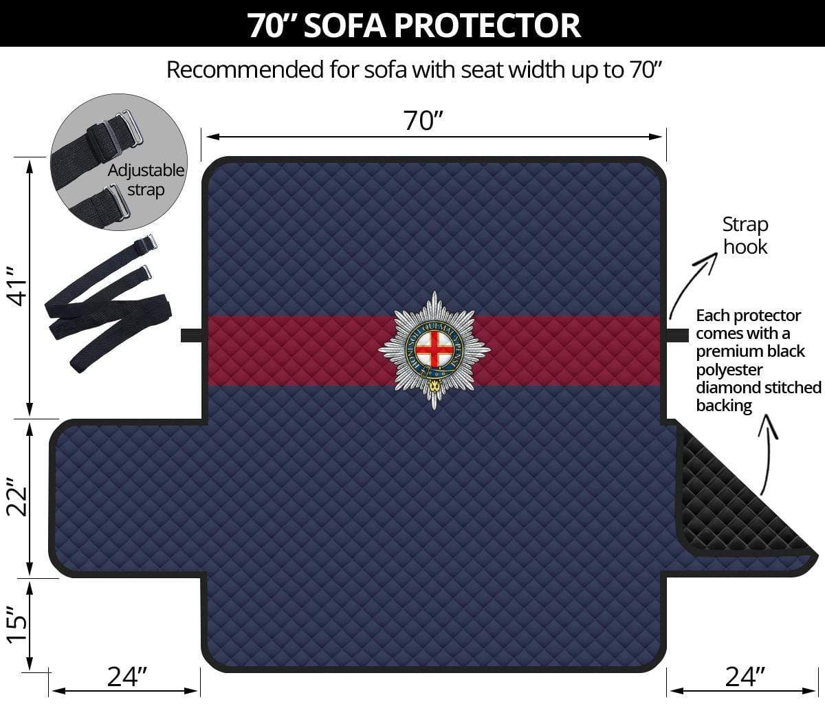sofa protector 70" Coldstream Guards 3-Seat Sofa Protector