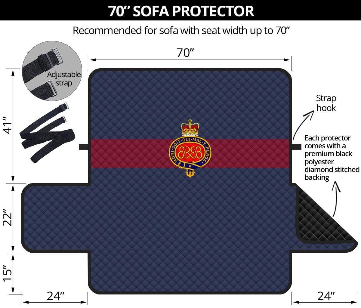 sofa protector 70" Grenadier Guards 3-Seat Sofa Protector