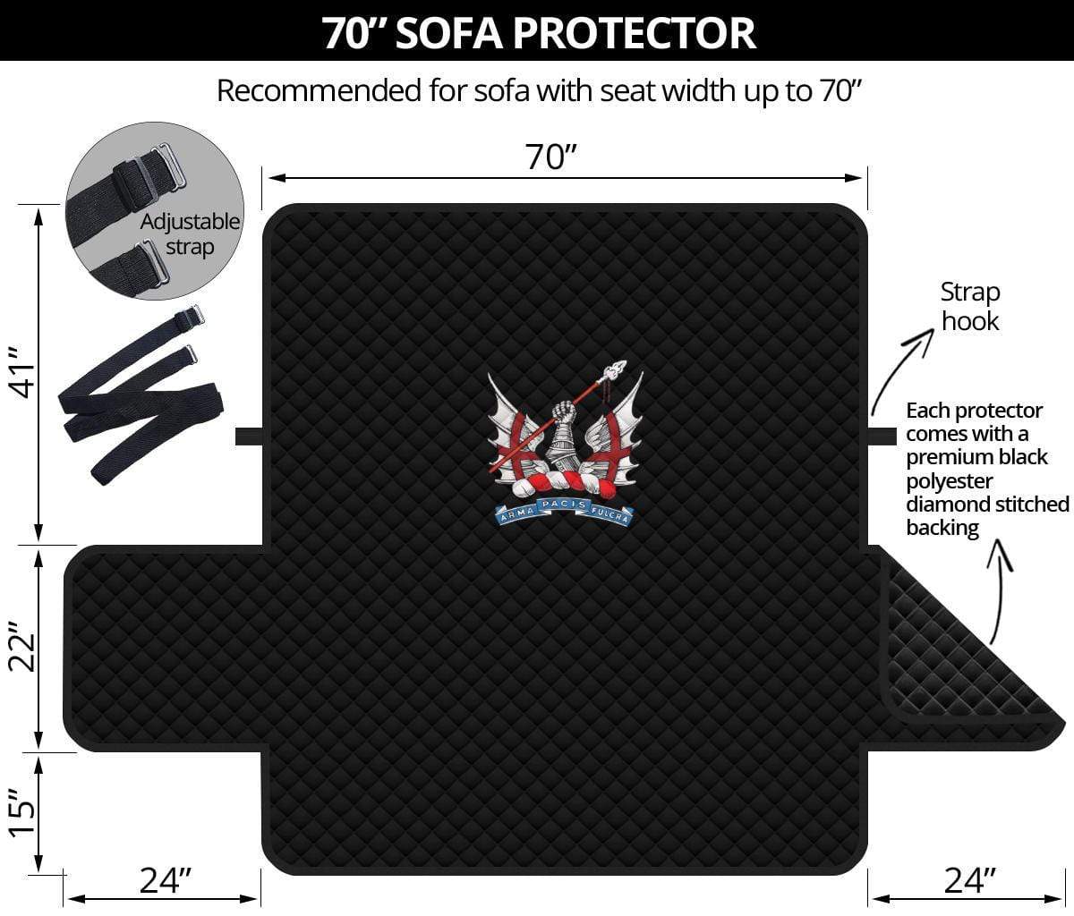 sofa protector 70" Honourable Artillery Company 3-Seat Sofa Protector
