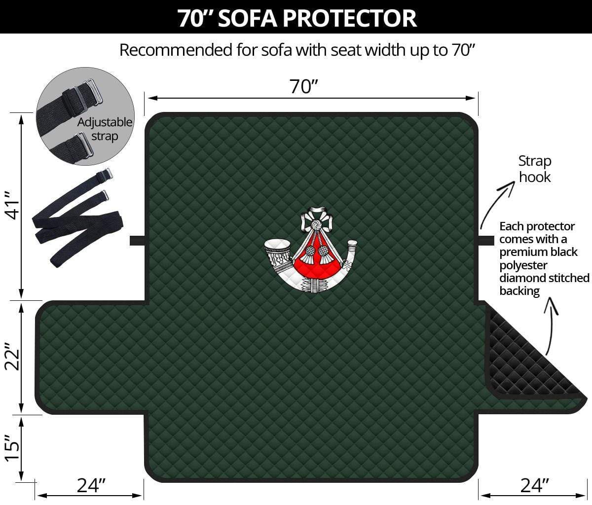 sofa protector 70" Light Infantry 3-Seat Sofa Protector