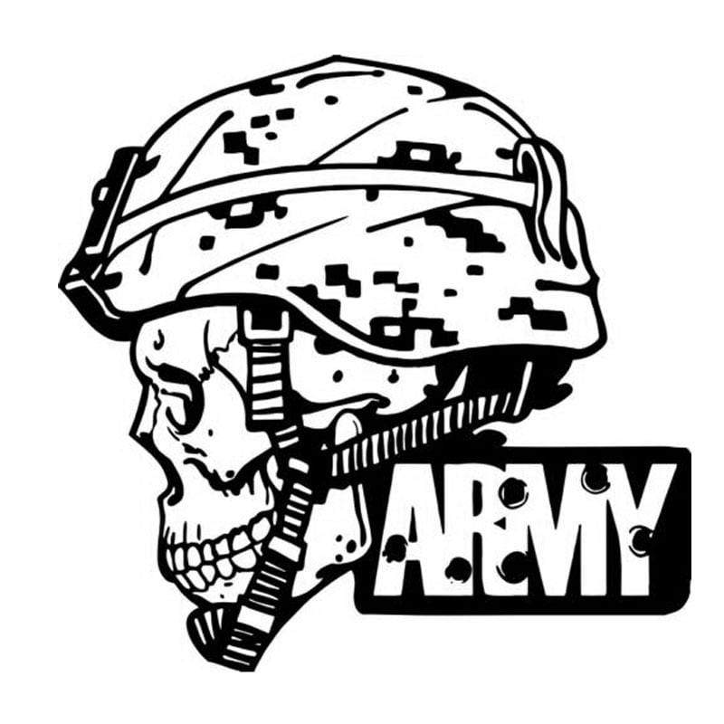 sticker Army Skull Bumper Sticker